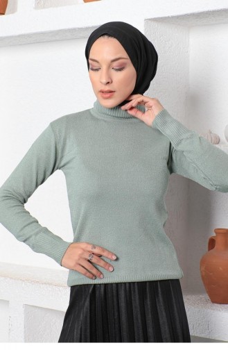 0029Mp Pull Maille Menthe 7956