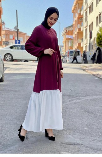 فستان للحجاب بلونين 1516-01 لون كرزي 1516-01