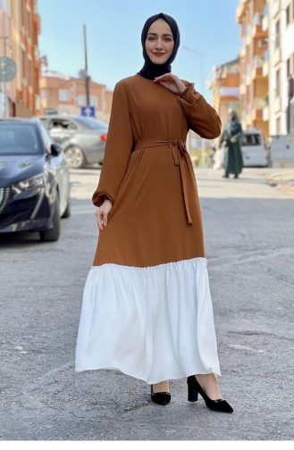 Zweifarbiges Hijab-Kleid 1516-06 Taba 1516-06