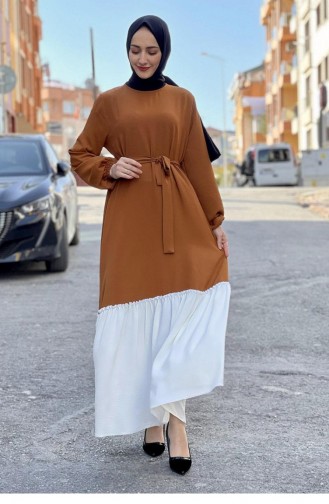 Zweifarbiges Hijab-Kleid 1516-06 Taba 1516-06