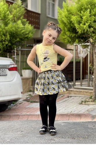 11574Sk Girl`s Tulle Skirt Double Suit Yellow 8346