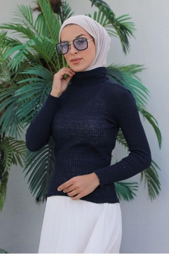 0024Mp Turtleneck Knitwear Sweater Navy Blue 8516