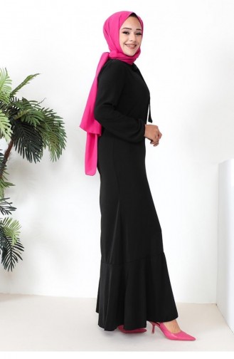 0294Sgs Hijab Model Jurk Zwart 8530