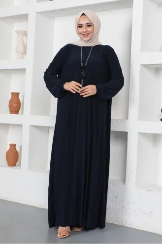 1052Mg Pleated Sandy Dress Navy Blue 8646