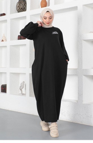 2040Mg Şalvar Model Salaş Elbise Siyah