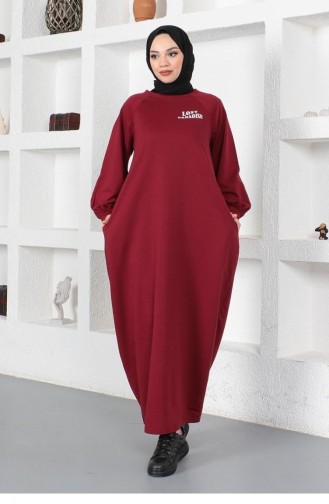 2040Mg Şalvar Model Salaş Elbise Bordo