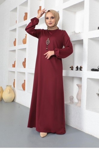 2041Mg قلادة طاقم الرقبة فستان الحجاب أحمر كلاريت 8709