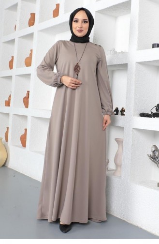 2041Mg Halskette Rundhals-Hijab-Kleid Nerz 8711