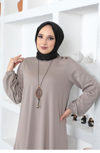 2041Mg Halskette Rundhals-Hijab-Kleid Nerz 8711