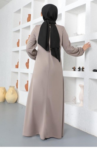 2041Mg Necklace Crew Neck Hijab Dress Mink 8711