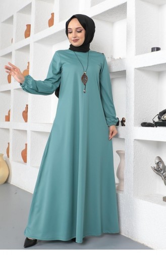 2041Mg Necklace Crew Neck Hijab Dress Mint 8712