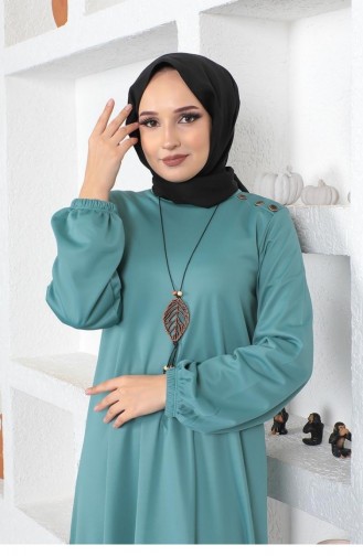 2041Mg Necklace Crew Neck Hijab Dress Mint 8712