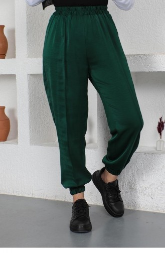 6152Nrs Pantalon Taille Et Jambe élastiques Vert émeraude 8724