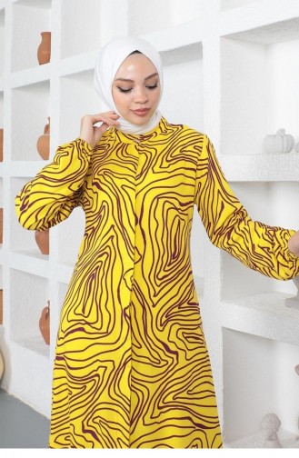 Judge Collar Hijab Tunic 0159-03 Yellow 0159-03