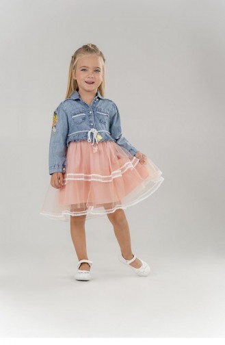 11671Sk Girl`s Jacketed Double Set Salmon 8958