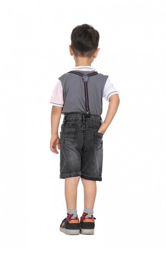 2505Tt Boy`s Double Suit With Trousers Suspenders Anthracite 8989