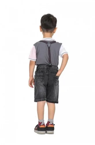 2505Tt Costume Double Garçon Avec Pantalon Bretelles Anthracite 8989