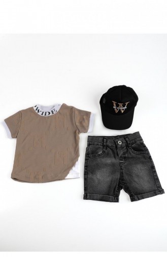 2510Tt Boy`s Hat And Shorts Set Mink 8993
