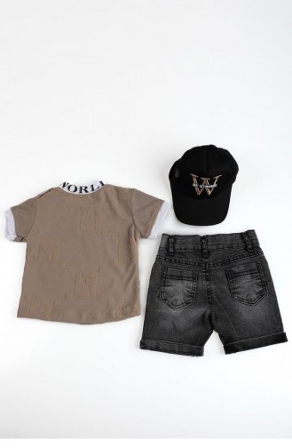 2510Tt Boy`s Hat And Shorts Set Mink 8993