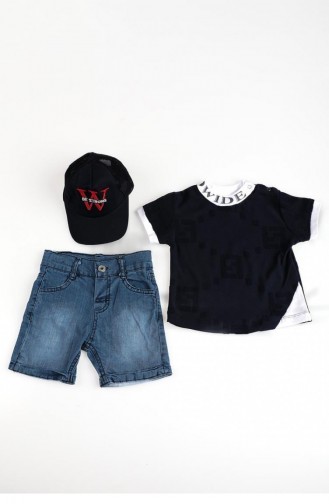 2510Tt Set Aus Mütze Und Shorts Für Jungen Marineblau 8995