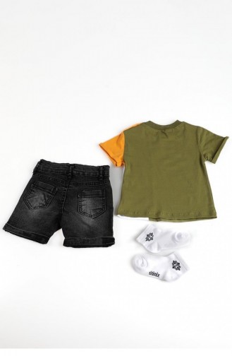 2501Tt Baby-Socken Für Jungen Dreier-Set Khaki 9004