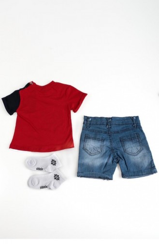 2501Tt Baby Boy Socks Triple Set Red 9005