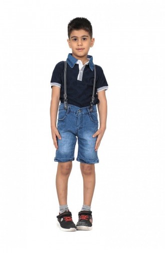 2511Tt Boy`s Double Suit With Trousers Suspenders Navy Blue 9012