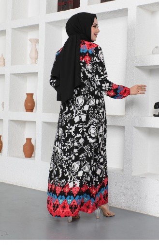 0290Sgs A Pleated Model Hijab Dress Black 9038
