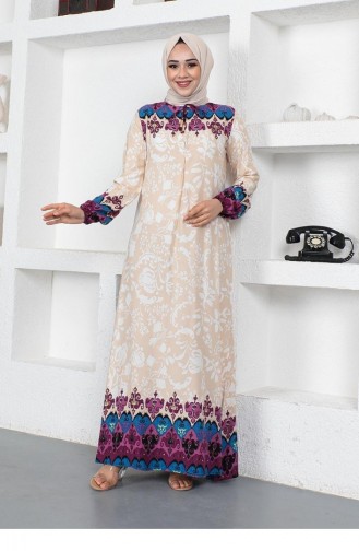 0290Sgs A Pleated Model Hijab Dress Mink 9040