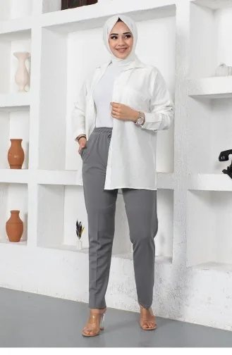Pantalon Femme À Lacets 2053Mg Gris 9087
