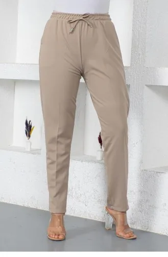 Pantalon Femme À Lacets 2053Mg Vison 9088