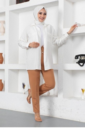 2053Mg Pantalon à Lacets Pour Femme Tan 9089