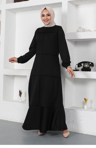 2050Mg Couture Robe Détaillée Noir 9112