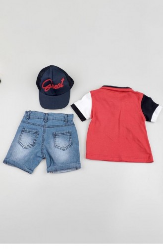 2521Tt Boy`s Hat Suit Red 9154