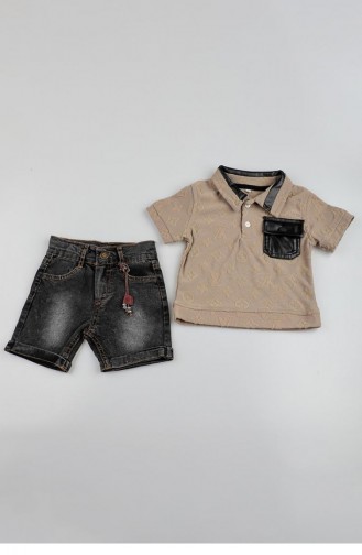 2517Tt Boy`s Leather Pocket Suit Mink 9159