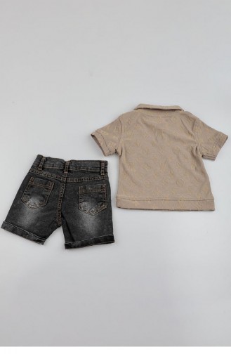 2517Tt Boy`s Leather Pocket Suit Mink 9159