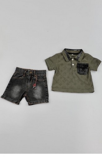 2517Tt Boy`s Leather Pocket Suit Khaki 9160