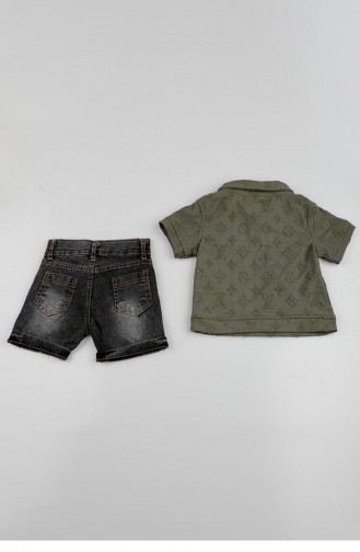 2517Tt Boy`s Leather Pocket Suit Khaki 9160