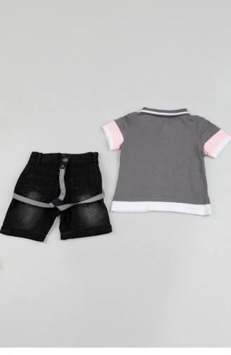 2515Tt Boy`s Suspender Trousers Suit Anthracite 9169