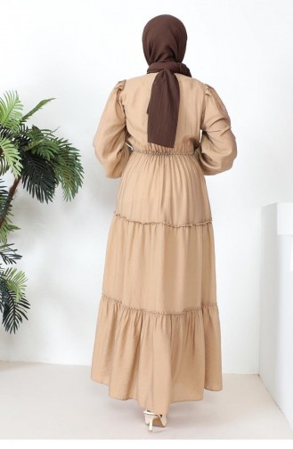 0295Sgs Elastic Waist Hijab Dress Mink 9236