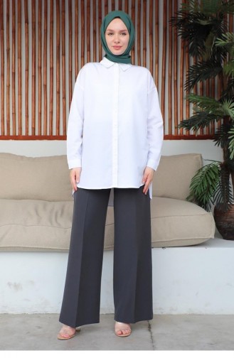 6156Nrs Pantalon Palazzo Gris 9253