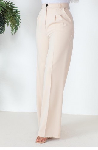 6156Nrs Palazzo Trousers Beige 9256