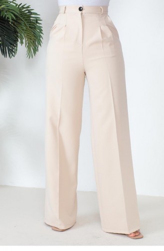 6156Nrs Palazzo Trousers Beige 9256