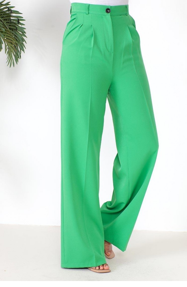 Pantalon palazzo vert sale