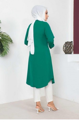 0163Sgs سترة حجاب مفصلة باللون الأخضر الزمردي 9266