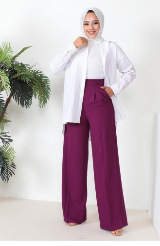 6156Nrs Palazzo Trousers Plum 9275