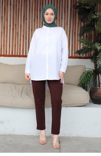 2053Mg Lace-Up Women`s Trousers Brown 9277