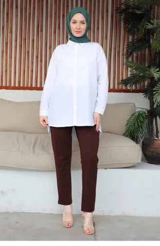 2053Mg Lace-Up Women`s Trousers Brown 9277
