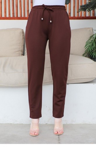 2053Mg Lace-Up Women`s Trousers Brown 9277