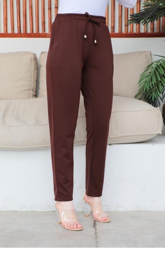 2053Mg Lace-Up Women`s Trousers Brown 9277